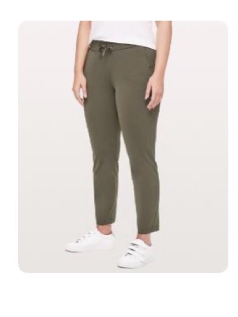 Women’s Stretch Drawstring Pants - Olive - Picture 2 of 3